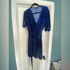 Black and blue wrap dress, size XL
